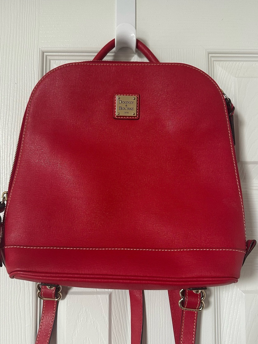 Dooney & Bourke Red Leather Backpack Purse